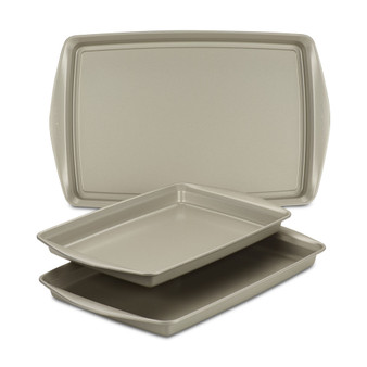 Nonstick Bakeware 3-Pc. Cookie Pan Set, Silver