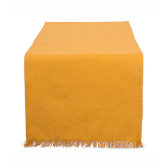 Solid Pumpkin Spice Heavyweight Fringed Table Runner 14" X 72"