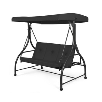 Converting Outdoor Swing Canopy Hammock 3 Seats Patio Deck Furniture