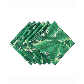 Banana Leaf Print Outdoor Napkin Set of 6