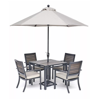 CLOSEOUT! Marlough II Outdoor Aluminum 5-Pc. Dining Set (36" Square Dining Table and 4 Dining Chairs), Created for Macy's