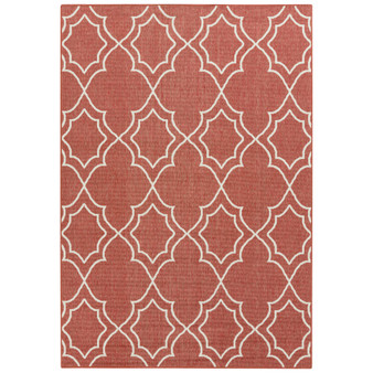 Alfresco ALF-9591 Rust 7'6" x 10'9" Area Rug, Indoor/Outdoor