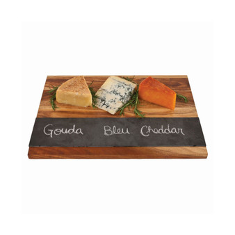 Wood with Slate Cheese and Charcuterie Board