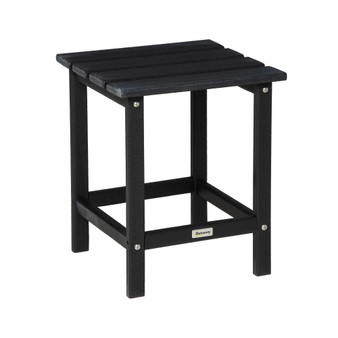 Patio Side Table, 15" Square Outdoor End Table, HDPE Plastic Tea Table for Adirondack Chair, Backyard or Lawn, Black