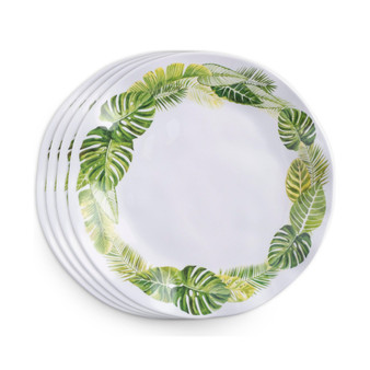 Melamine Palm 10.5" Dinner Plate Set/4