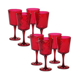 Ruby Diamond Acrylic Set of 8 All-Purpose Goblets