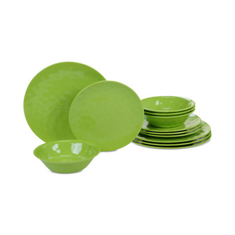 Green Melamine Dinnerware, 12-Pc. Set