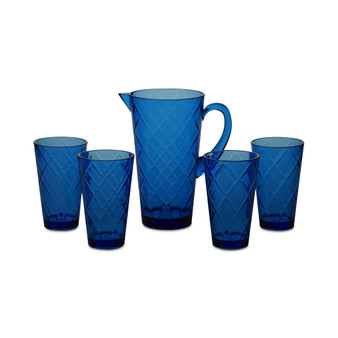 Cobalt Blue Diamond Acrylic 5-Pc. Drinkware Set