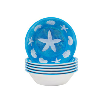 Ocean Beach Melamine All Purpose Bowl, Set of 6