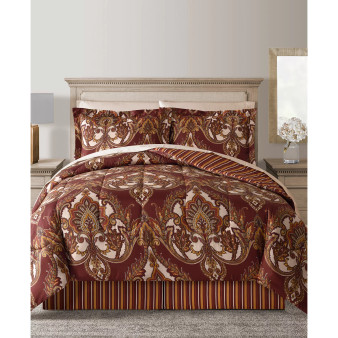 Odyssey Scroll/Stripe Reversible 8 Pc. Comforter Sets, Created for Macy's