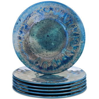 Radiance Teal Melamine Salad Plates, Set of 6