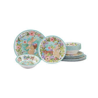 Joy of Easter 12-PC Melamine Dinnerware Set, Service for 4