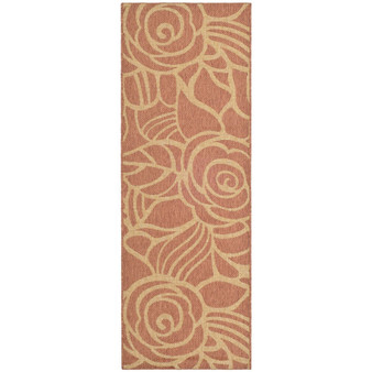 Courtyard Rust and Sand 2'7" x 8'2" Runner Outdoor Area Rug