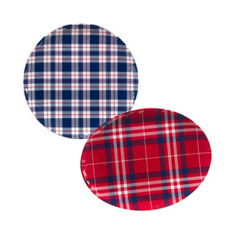 Patriotic Plaid Melamine Platter, Set of 2
