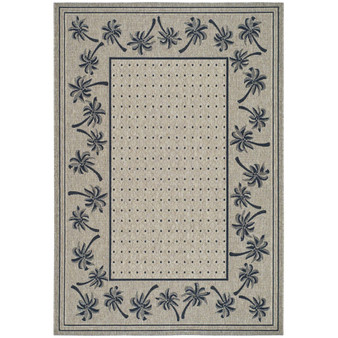 Courtyard Coffee and Black 5'3" x 7'7" Outdoor Area Rug
