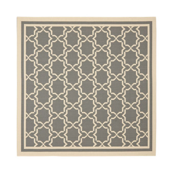 Courtyard Anthracite and Beige 6'7" x 6'7" Square Outdoor Area Rug