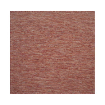 Courtyard Red 6'7" x 6'7" Sisal Weave Square Outdoor Area Rug