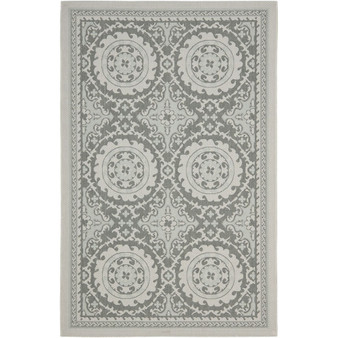 Courtyard Light Gray and Anthracite 8' x 11' Outdoor Area Rug