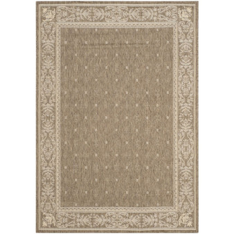 Courtyard Brown and Natural 6'7" x 9'6" Outdoor Area Rug