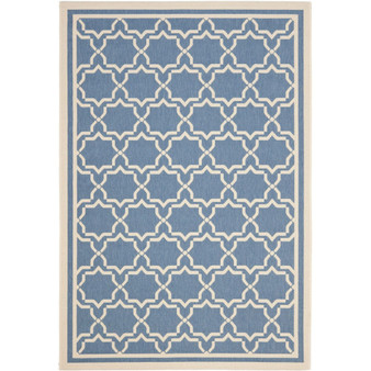 Courtyard Blue and Beige 8' x 11' Sisal Weave Outdoor Area Rug