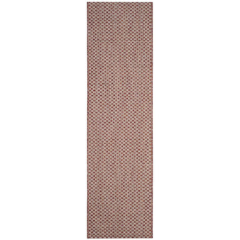 Courtyard Rust and Light Grey 2'3" x 12' Sisal Weave Runner Outdoor Area Rug
