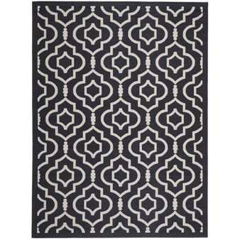 Courtyard Black and Beige 5'3" x 7'7" Sisal Weave Outdoor Area Rug