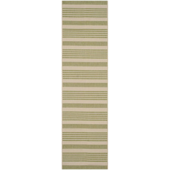 Courtyard Beige and Sweet Pea 2'3" x 8' Sisal Weave Runner Outdoor Area Rug