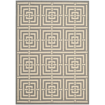 Courtyard Gray and Cream 5'3" x 7'7" Sisal Weave Outdoor Area Rug