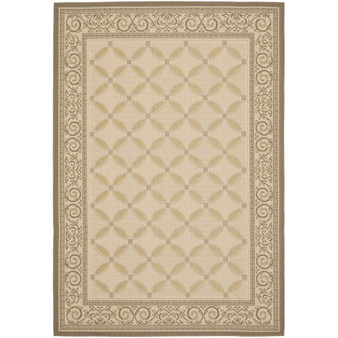 Courtyard Beige and Dark Beige 4' x 5'7" Outdoor Area Rug