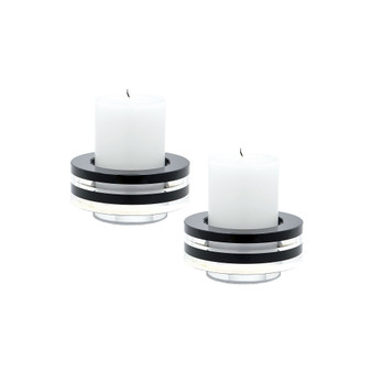 Tuxedo Crystal Candleholder - Set Of2