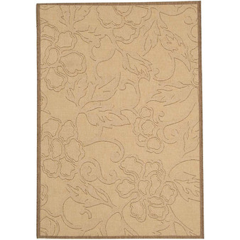 Courtyard Natural and Brown 2'7" x 5' Outdoor Area Rug