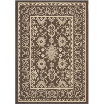 Courtyard Chocolate and Cream 5'3" x 7'7" Outdoor Area Rug