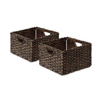 Foldable Handwoven Cube Storage Baskets, Set of 2