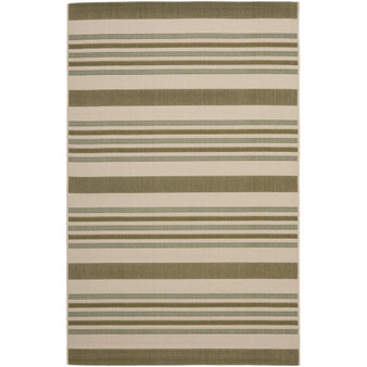 Courtyard Beige and Green 5'3" x 5'3" Sisal Weave Round Outdoor Area Rug