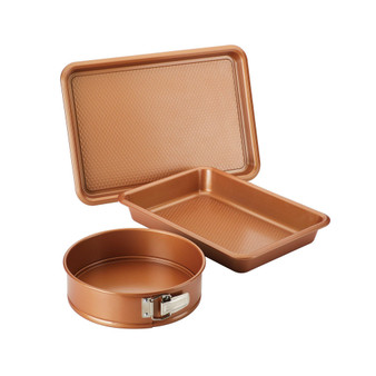 Ayesha Nonstick 3-Pc. Bakeware Cake Pan, Cookie Sheet, and Springform Pan Set
