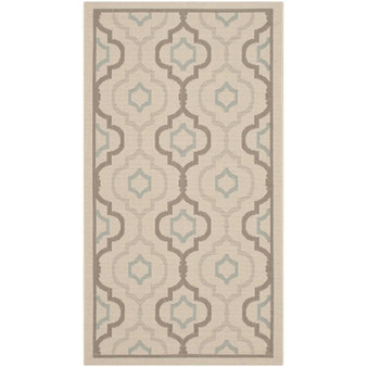 Courtyard Beige and Dark Beige 2' x 3'7" Outdoor Area Rug