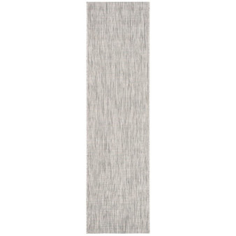 Courtyard Grey and Turquoise 2'3" x 12' Sisal Weave Runner Outdoor Area Rug