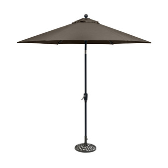 Chateau Outdoor 9' Push Button Tilt Umbrella with Outdoor Fabric and Base, Created for Macy's