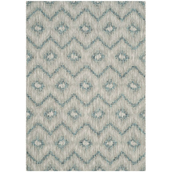 Courtyard Gray and Blue 5'3" x 7'7" Outdoor Area Rug