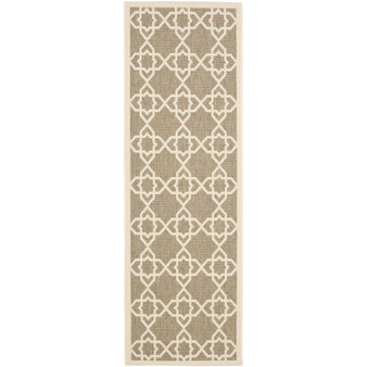 Courtyard Brown and Beige 2'3" x 6'7" Runner Outdoor Area Rug