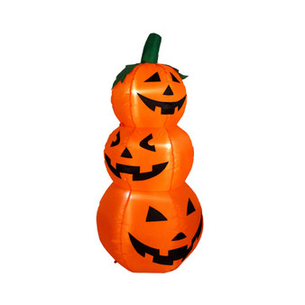 LED Lighted Inflatable Jack-O-Lantern Trio Halloween Outdoor Yard Decoration, 3.5'
