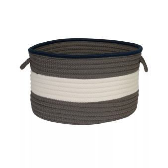 Color Block Round Braided Storage Basket