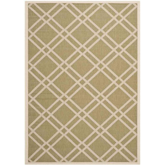 Courtyard Green and Beige 4' x 5'7" Sisal Weave Outdoor Area Rug