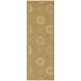Courtyard Gold and Natural 2'3" x 6'7" Runner Outdoor Area Rug