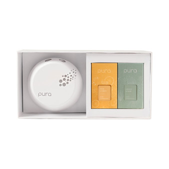 - Smart Home Fragrance Device Starter Set - Scent Diffuser for Homes, Bedrooms & Living Rooms - Includes Fragrance Aroma Diffuser & Two Fragrances - Linens & Surf and Yuzu Citron