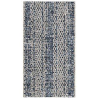 Courtyard Light Gray and Blue 2' x 3'7" Sisal Weave Outdoor Area Rug