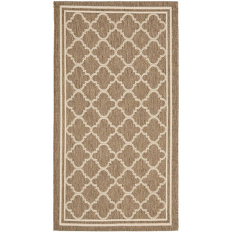 Courtyard Brown and Bone 2'7" x 5' Outdoor Area Rug