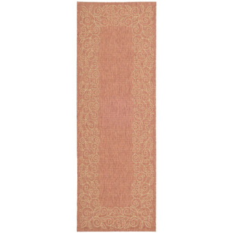 Courtyard Terracotta and Beige 2'7" x 8'2" Runner Outdoor Area Rug