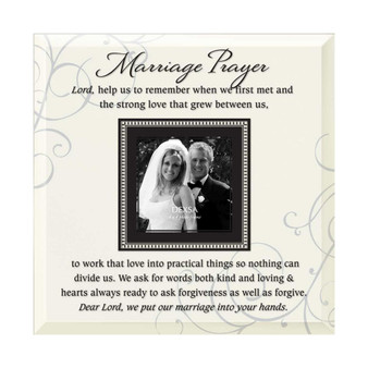 Marriage Prayer Beveled Glass Photo Frame with Easel, 12" x 12"