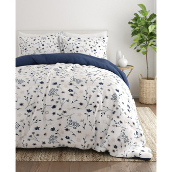 Home Collection Premium Down Alternative Forget Me Not Reversible Comforter Set, Full/Queen